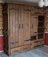 Шкаф деревянный, распашной с ящиками и нишами