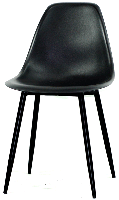 Стул Nik Metal-BK черный 04, пластиковый стул на металлических ножках Eames