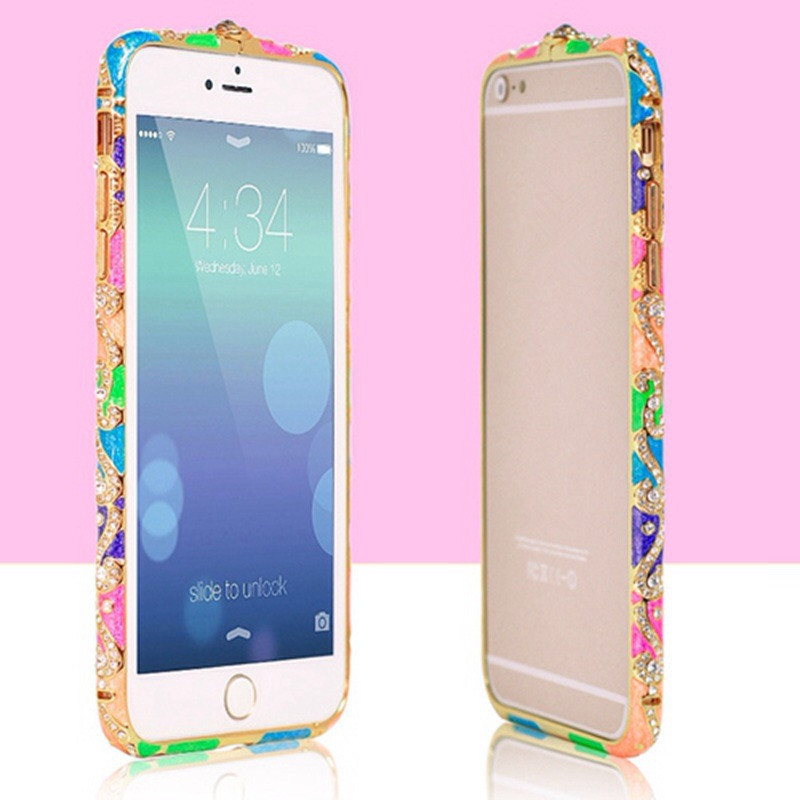 Бампер металевий для Iphone 6/6S, каміння Swarovski