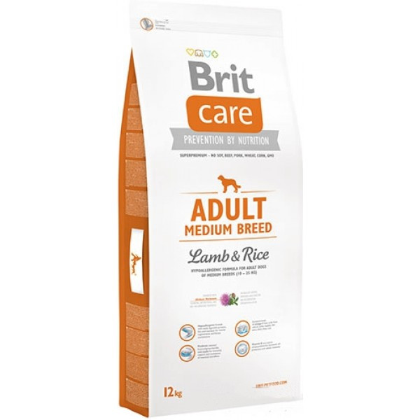 Brit Care Adult Medium Breed Lamb Rice сухий корм для середніх порід з ягням 12 кг