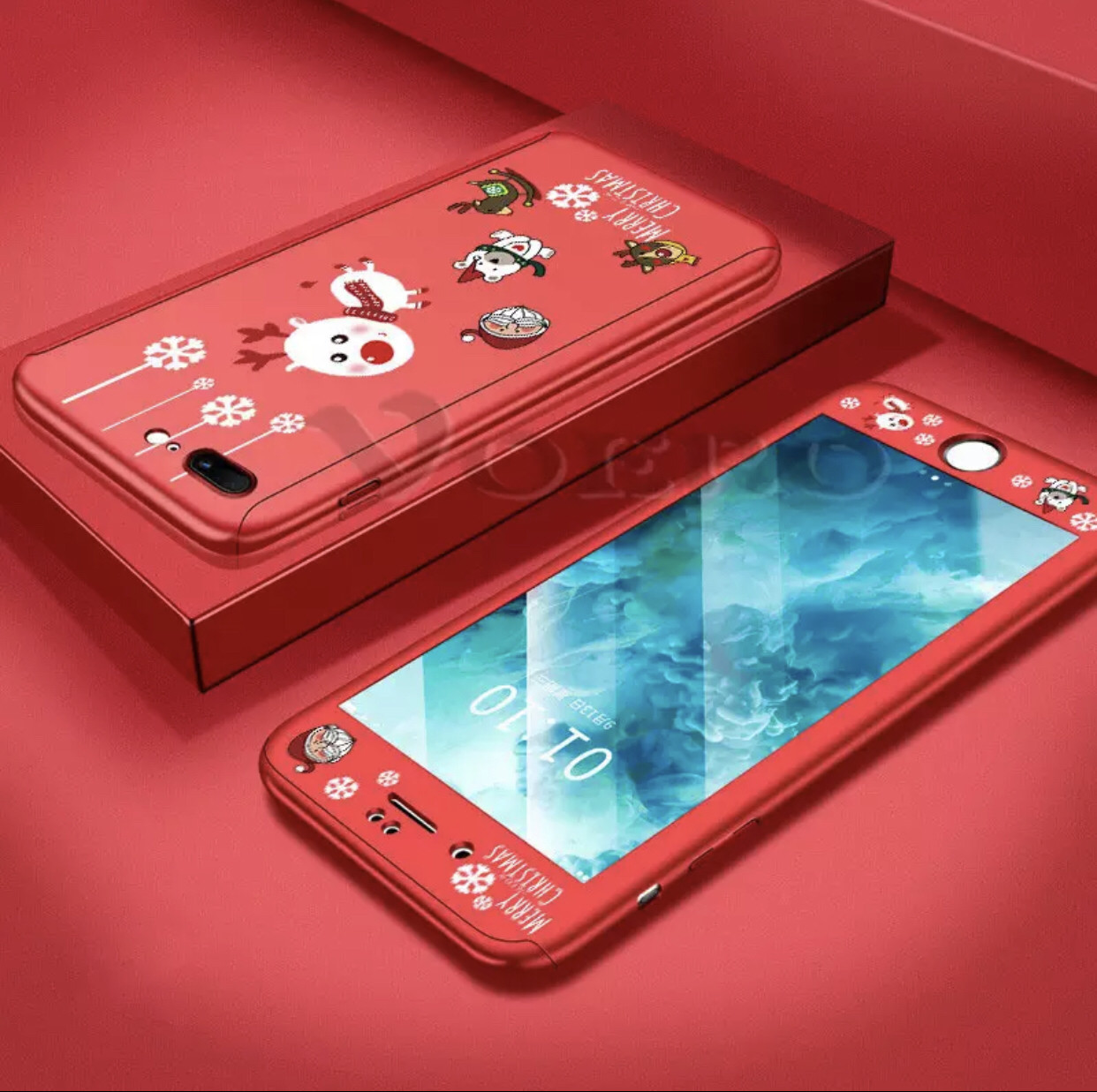 Чехол 360° + стекло для Iphone 6/6S Red