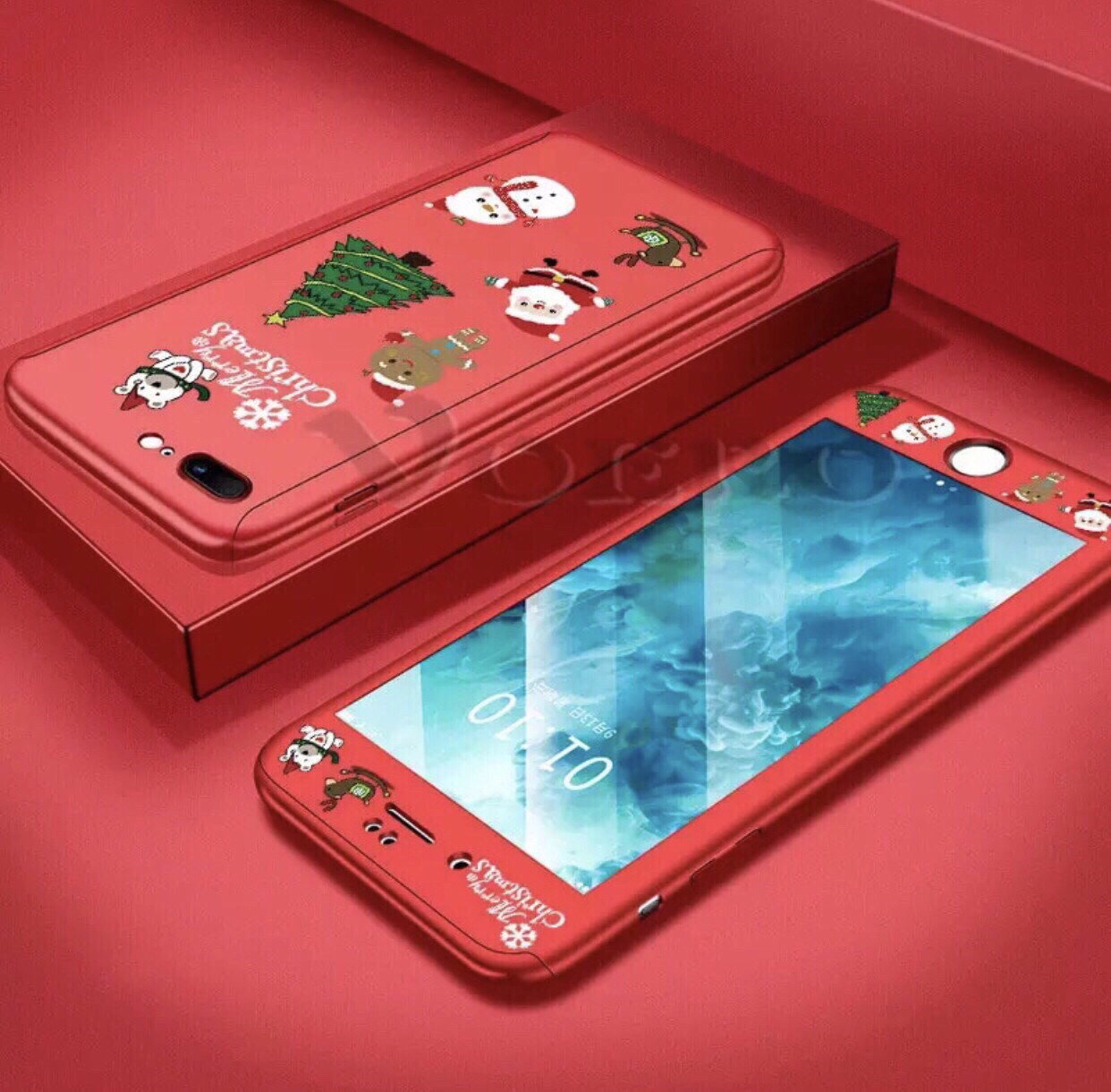 Чохол 360° 3 в 1 повний захист + скло для Iphone 6/6S Red