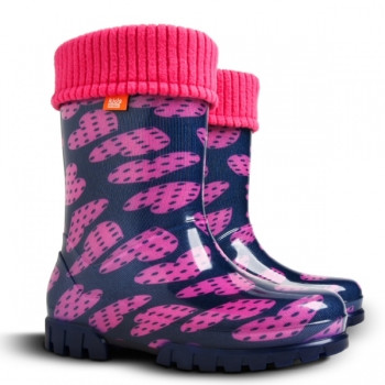 Дитячі чоботи для дівчинки DEMAR Twister Lux Print V (Серце в горох) 20-27 28/29