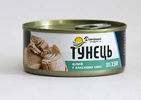 Консерва Домашні продукти 150г Тунець цілий у в/с