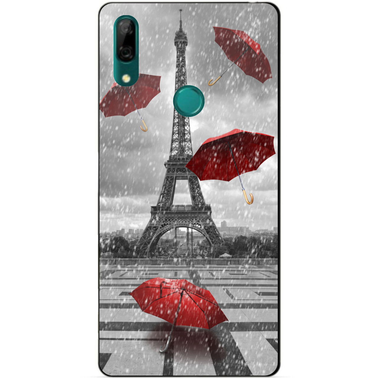 Силіконовий чохол бампер для Huawei P Smart Z з малюнком Дощ у Парижі