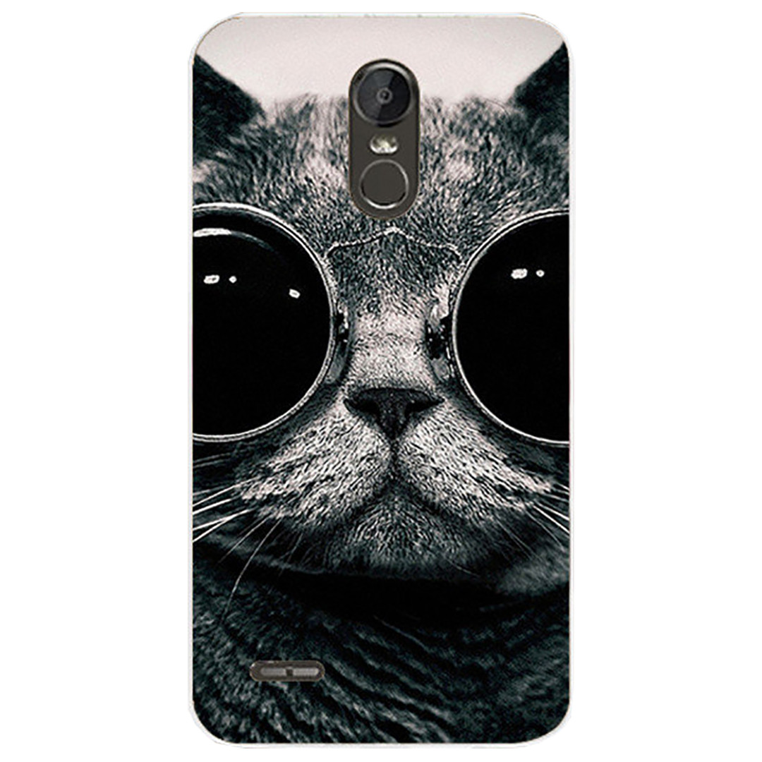 Чехол с рисунком Printed Silicone для LG Stylus 3 M400DY Кот В Очках, фото 1