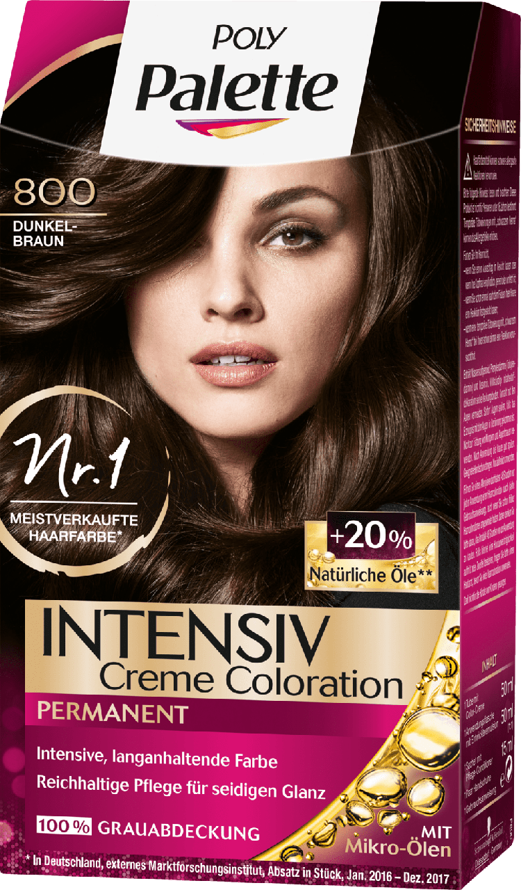 Крем-фарба для волосся Schwarzkopf Poly Palette, 800 Dunkelbraun