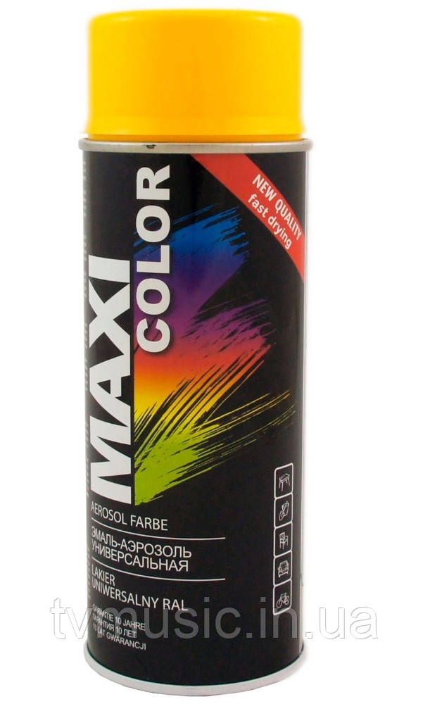 Аерозольна фарба Maxi Color RAL 1023 Транспортно-жовтий 400 мл