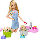 Лялька Барбі Купай і грай з цуценям, кошеням і кроликом Barbie Wash Pets FXH11, фото 2