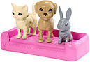 Лялька Барбі Купай і грай з цуценям, кошеням і кроликом Barbie Wash Pets FXH11, фото 3