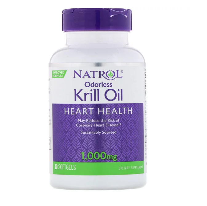 Natrol, Масло кріля без запаху, 1000 мг, 30 м'яких желатинових капсул