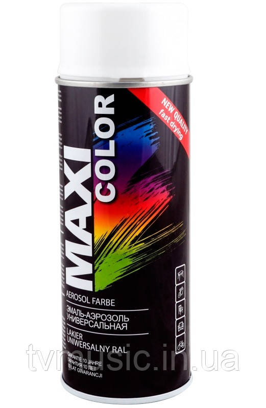 Аерозольна фарба Maxi Color RAL 9003 Сигнально-білий 400 мл