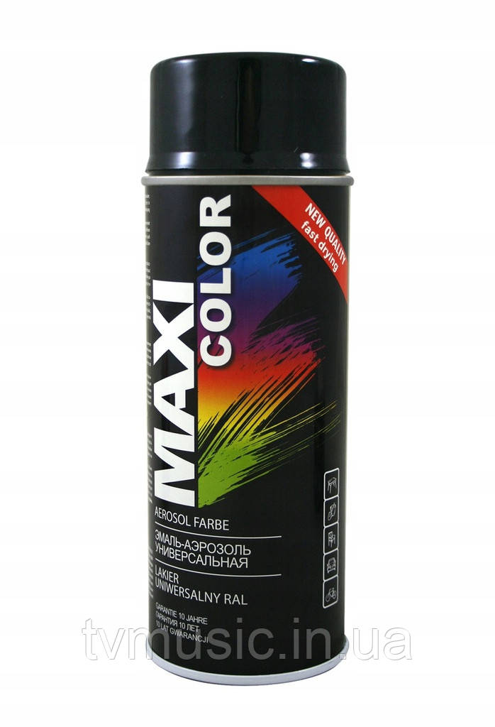 Аерозольна фарба Maxi Color RAL 9011 Графітно-чорний 400 мл