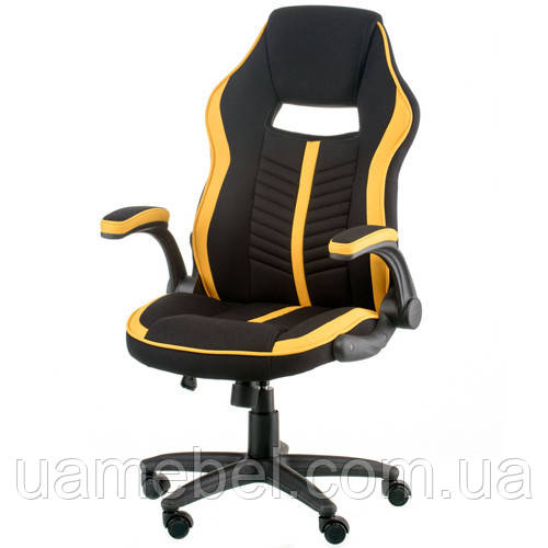 Крісло ігрове для комп'ютера Prime black/yellow E5548