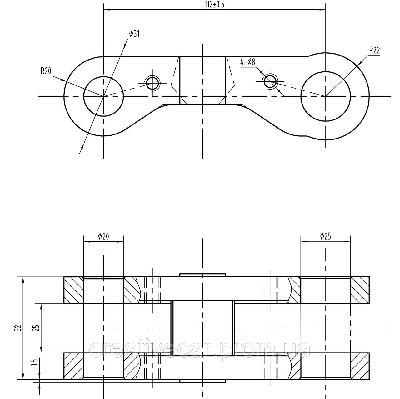 Тяга (серьга) рулевая правая на ТСМ FD/FG20-30T3 № 22N54-32941, 22N5432941 - фото 2 - id-p325409594