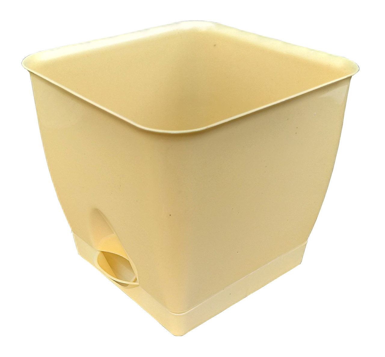 Горщик для квітів 160х160 мм квадратний із підставкою 2,7 літра (Юніпласт), фото 1