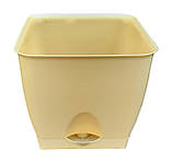 Горщик для квітів 160х160 мм квадратний із підставкою 2,7 літра (Юніпласт), фото 2