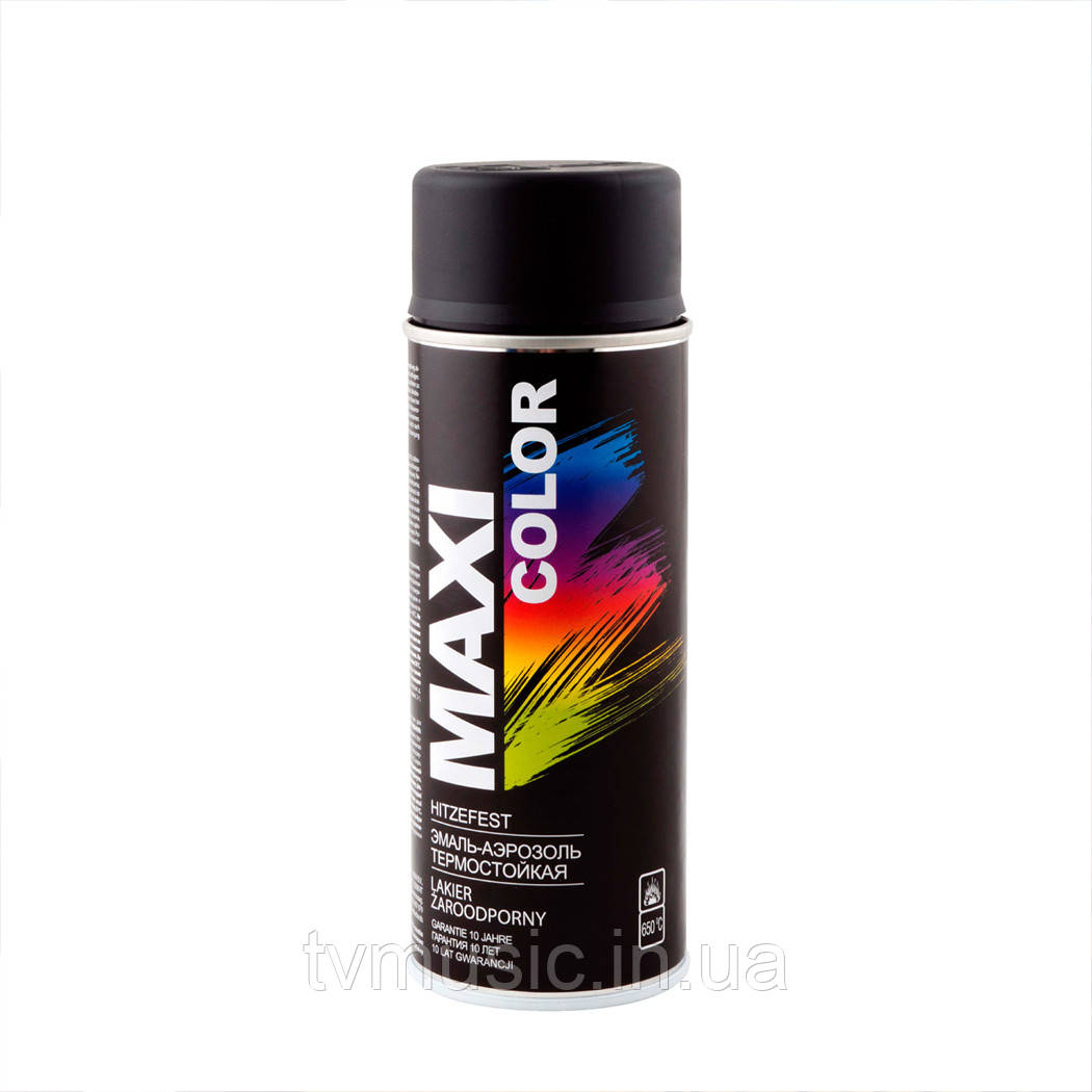 Термостійка фарба Maxi Color MX0008 Чорна 400 мл