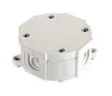 80х40мм зовнішня розподільча коробка 4 герметичні вводи IP44 з клемником 4x2,5мм [s027035] ПП E.NEXT e.db.stand.r1.d80k