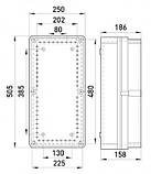 Коробка монтажна пластикова Z4 IP55 (505*250*186) з непрозорою кришкою [9402-000], фото 2