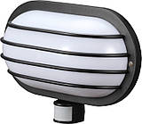 Світильник 60W 220V E27 настінний з датчиком руху 180° IP44 264х102mm чорний [s061027] E.NEXT e.sensor.lum.69.e27.black