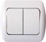 Вимикач 2-клавішний з рамкою білий [s035023] E.NEXT e.install.stand.812