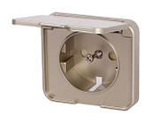 Панель для розетки з кришкою нікель [ins0040081] E.NEXT e.lux.12391А.pn.wp.nikel
