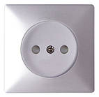 Панель для розетки без заземлення алюміній [ins0040102] E.NEXT e.lux.12211L.pn.aluminium