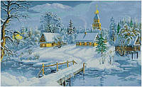 Набір для вишивання хрестиком Зима в селі. Розмір: 78,8*48,5 см