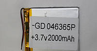 Аккумулятор литий-полимерный 036365P 3.7V 2000mAh