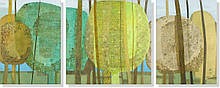 Репродукція модульної картини триптих «Лісова мозаїка» 60 х 150 см