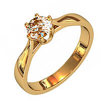 Золотое кольцо с коричневым бриллиантом 0,40 карат