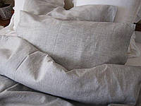 Комплект детского льняного постельного белья 110х140, серый