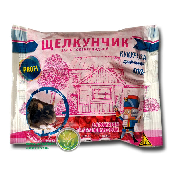 «Щелкунчик» кукурудза-профі 400 г, від щурів і мишей, оригінал