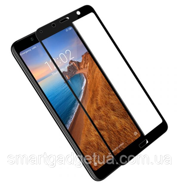 Захисне скло 3D, 9H для Xiaomi Redmi 7A, Захопливе скло