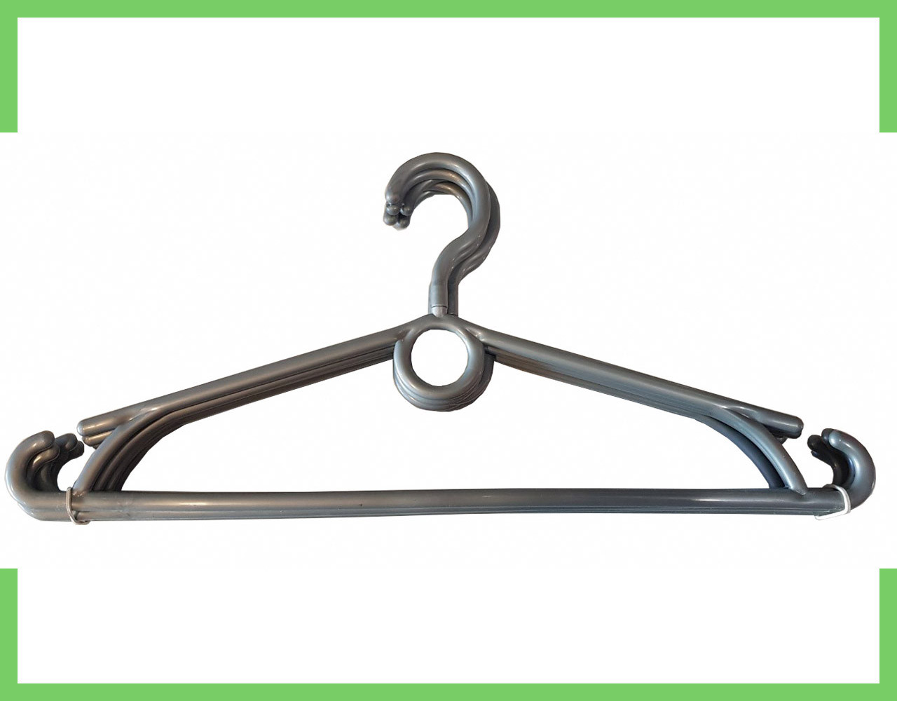 Вішалка плічка пластикові для одягу кільце-Польща 40 см (сіра), фото 1