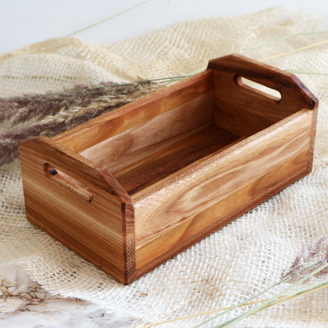 Сервірувальний настільний лоток корзинка коробочка підставка для подачі хлібу з дерева "Дерев'яна Корзина"
