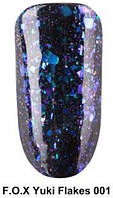 F. O. X gel-polish gold Yuki Flakes 001, 6 ml