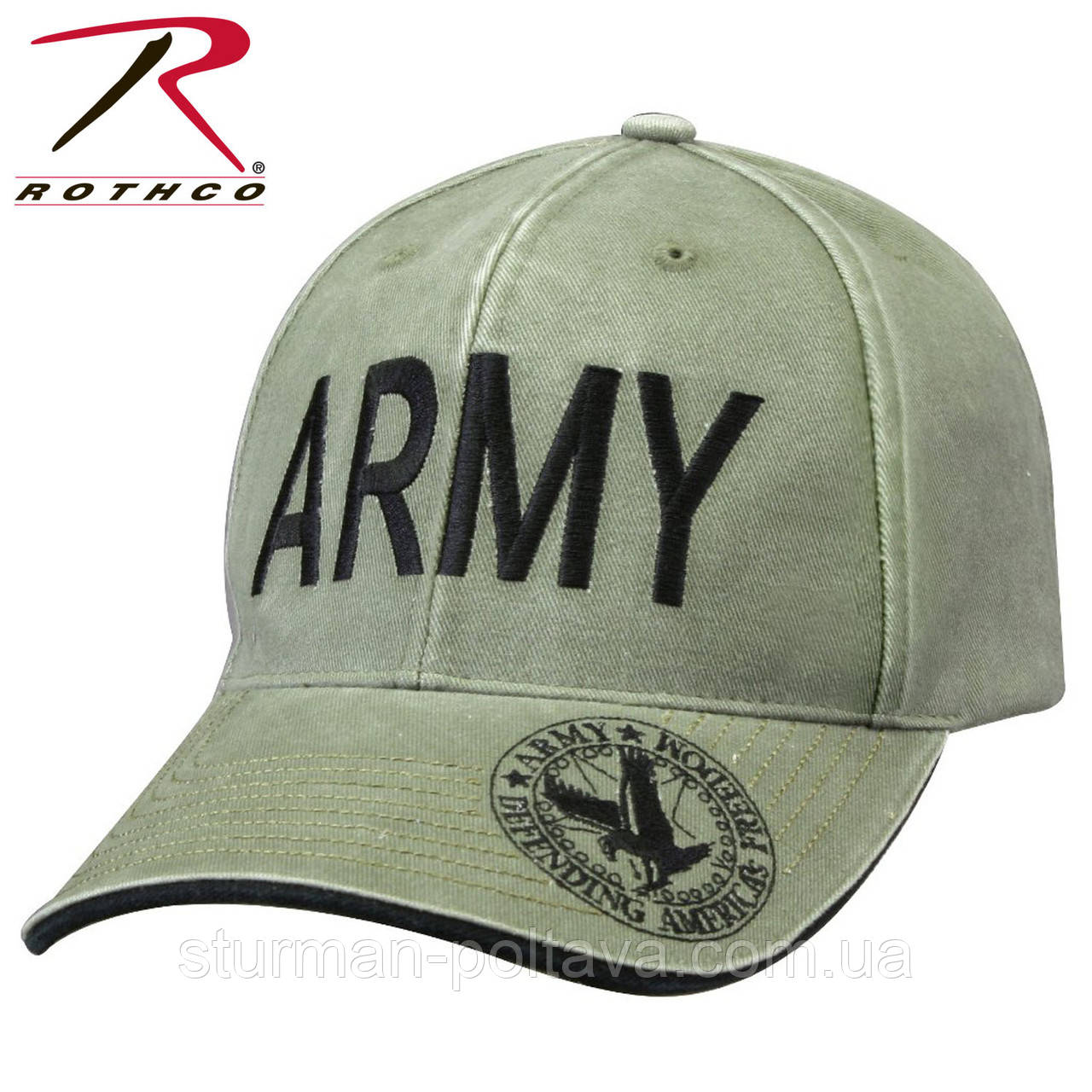 Бейсболка мужская "ARMY" и эмблемой на козырке цвет олива Rotcho USA