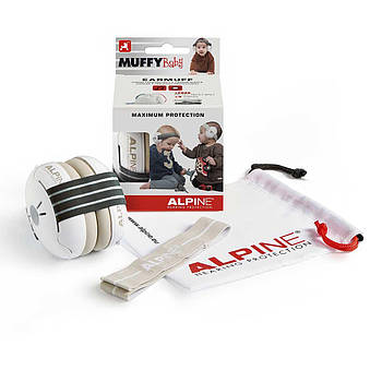 Захисні дитячі навушники Alpine Hearing Protection Muffy Baby Чорна + сіра стрічка