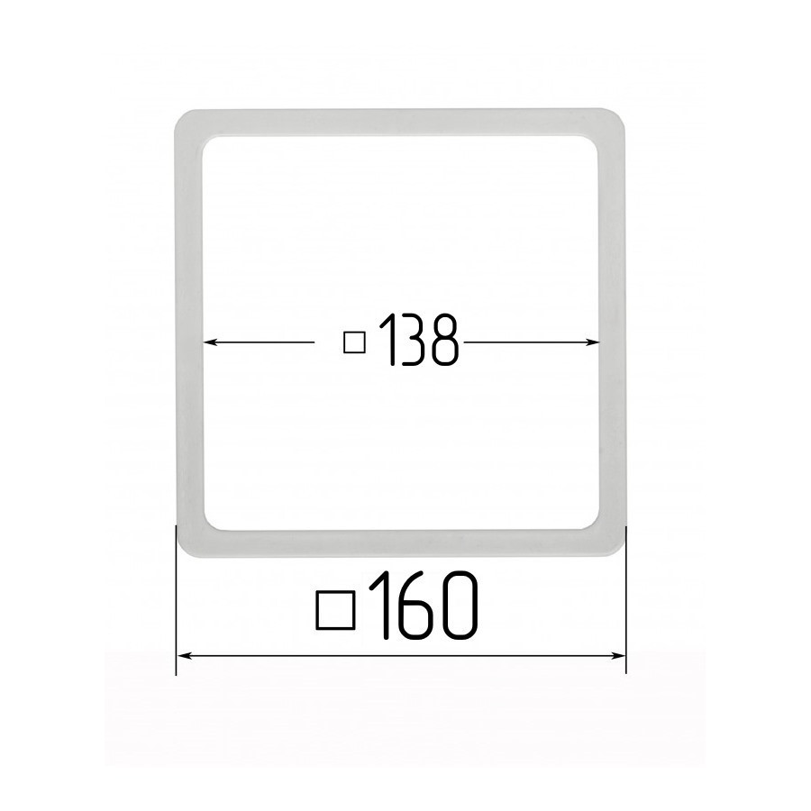 Термоквадрат для натяжних стель 148х148мм (внутрішній розмір) 160х160 мм (внутрішній розмір), фото 1