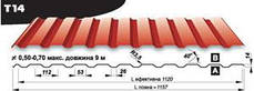 Профнастил Blachy Pruszynski T-14 RAL 8017, PE 25 мк 0,5 мм., фото 2