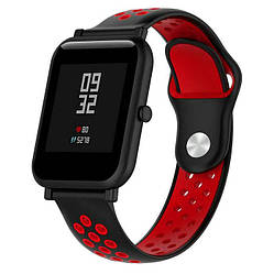 Спортивний ремінець Primo Perfor Sport для годинника Xiaomi Huami Amazfit Bip / Amazfit GTS - Black&Red