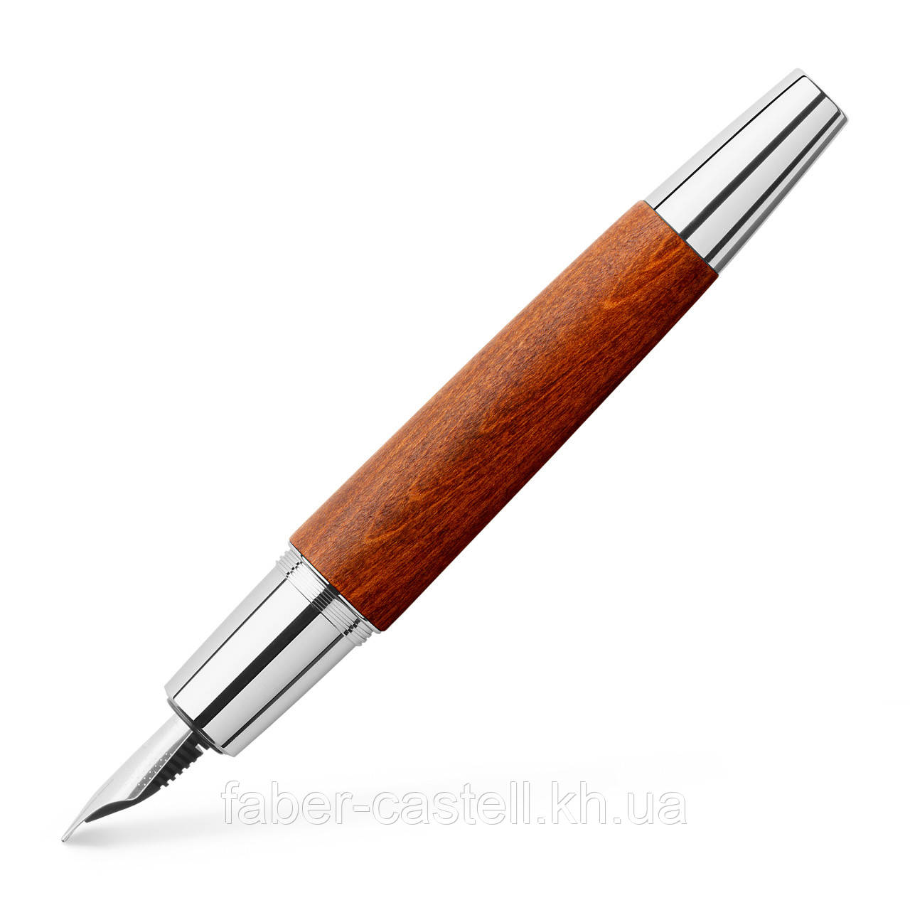 Перова ручка Faber-Castell E-motion Pearwood brown, корпус дерево груші, перо M,148200