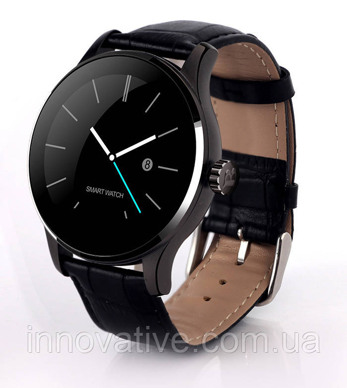 Розумний годинник Lemfo K88H leather зі шкіряним ремінцем (Чорний)