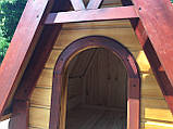Дерев'яна будка для собаки "Вігвам" для середніх порід (80*100*100 см), фото 4