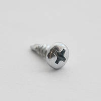 Саморіз для гіпсокартону 3,5* 9,5 для металу зі свердлом з напівкруглою головкою цинк білий (пач. 250 шт.) APRO