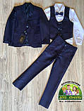 Стильний костюм Montella для хлопчика 9-10 років в школу: піджак, жилет, сорочка і штани, фото 2