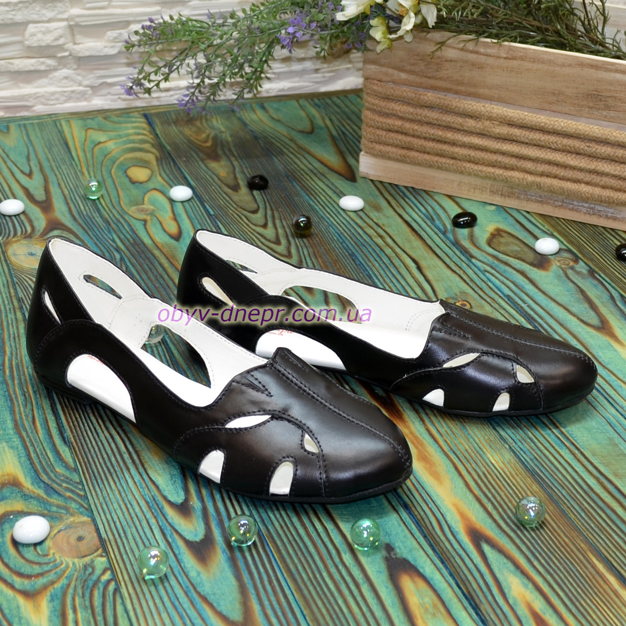 Балетки жіночі літні, колір чорний, фото 1