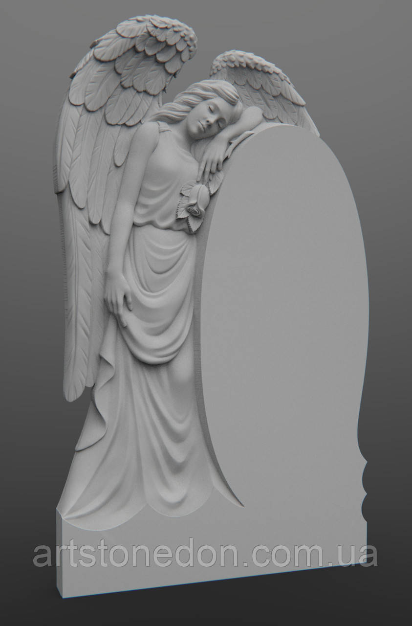 Памятники со скульптурой. Памятник в виде ангела №333 гранитный резной - фото 4 - id-p1010129500